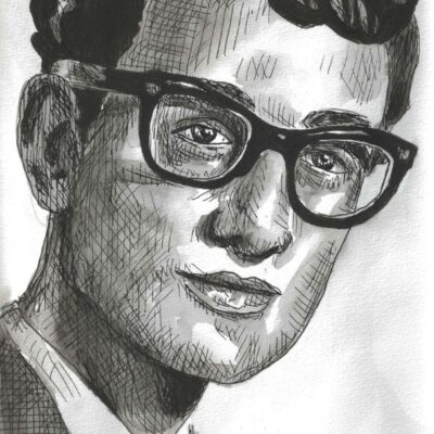 Buddy Holly drawing